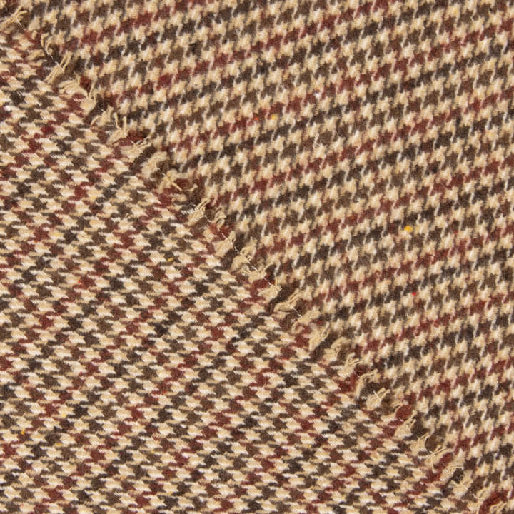 Beige and Maroon Houndstooth Wool Loden - Ribes y Casals