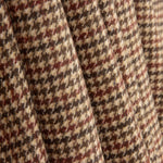 Beige and Maroon Houndstooth Wool Loden - Ribes y Casals
