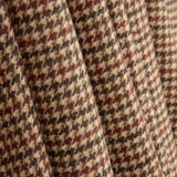 Beige and Maroon Houndstooth Wool Loden - Ribes y Casals