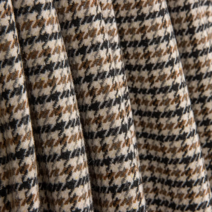 Beige and Black Houndstooth Wool Loden - Ribes y Casals