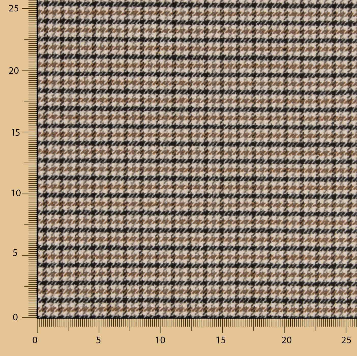 Beige and Black Houndstooth Wool Loden - Ribes y Casals