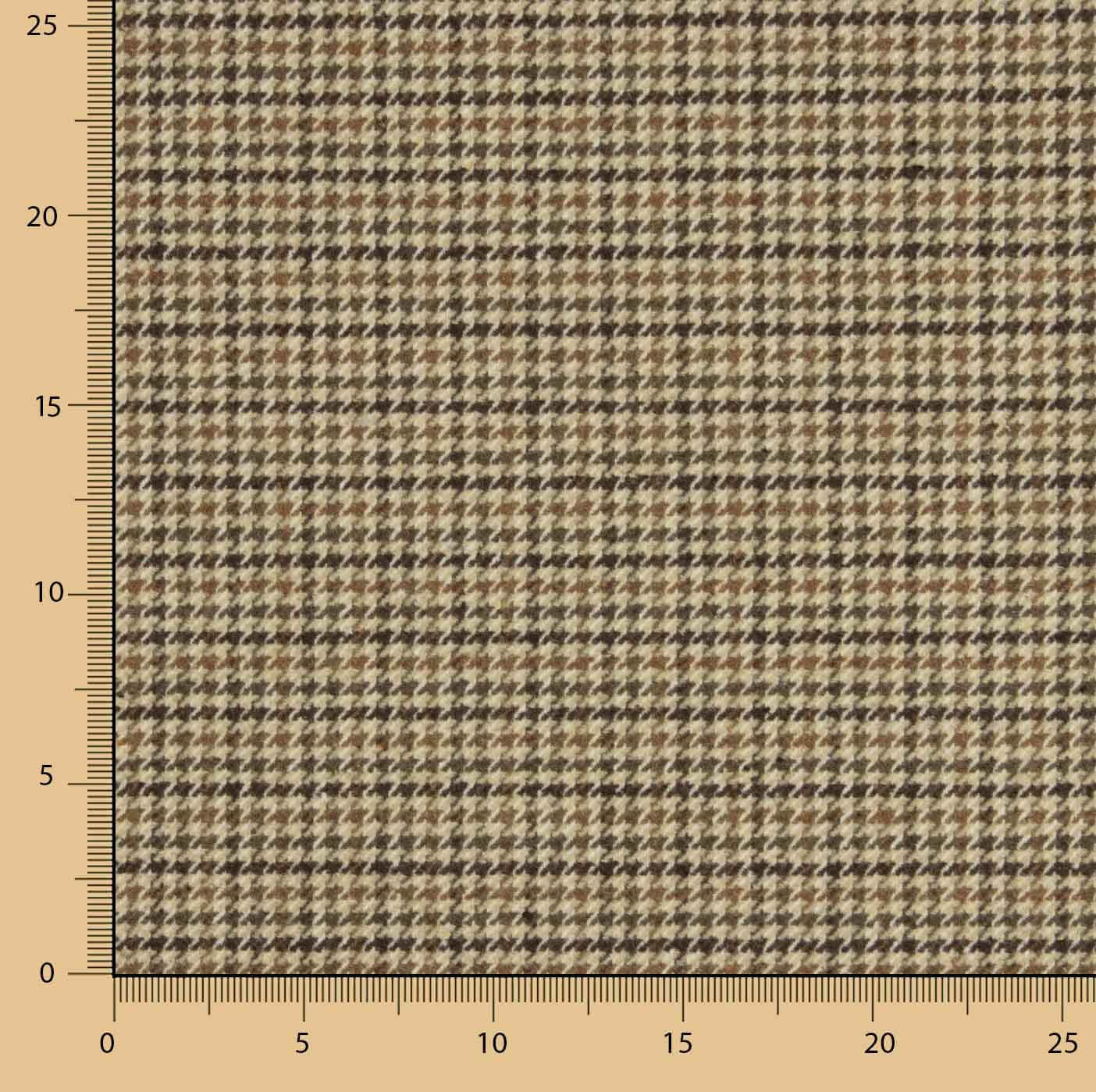 Beige and Brown Houndstooth Wool Loden - Ribes y Casals