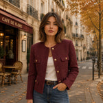 Maroon Wool Tweed - Ribes y Casals