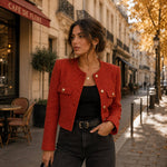 Coral Red Wool Tweed - Ribes y Casals