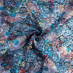 Embroidered and Sequined Flocked Tulle – Blue Garden - Ribes y Casals