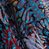 Embroidered and Sequined Flocked Tulle – Blue Garden - Ribes y Casals