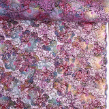 Embroidered and Sequin Tulle in Purple Garden Colour - Ribes y Casals