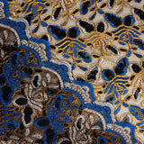 Alhambra Blue Embroidered with Sequin Fabric - Ribes y Casals