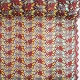 Red Alhambra Embroidered with Sequin Fabric - Ribes y Casals