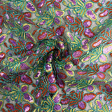Embroidered Sequin Fabric with Orange/Yellow Alhambra Sequins - Ribes y Casals