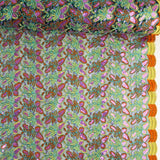 Embroidered Sequin Fabric with Orange/Yellow Alhambra Sequins - Ribes y Casals