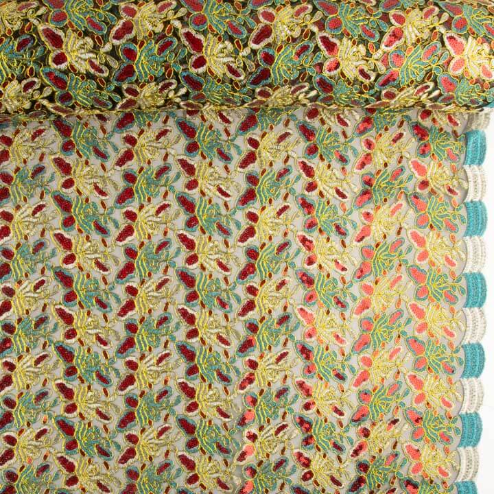 Rebroded Embroidery with Turquoise Alhambra Sequins - Ribes y Casals