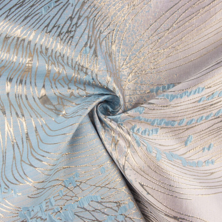 Sky Blue and Ivory Vortex Jacquard - Ribes y Casals