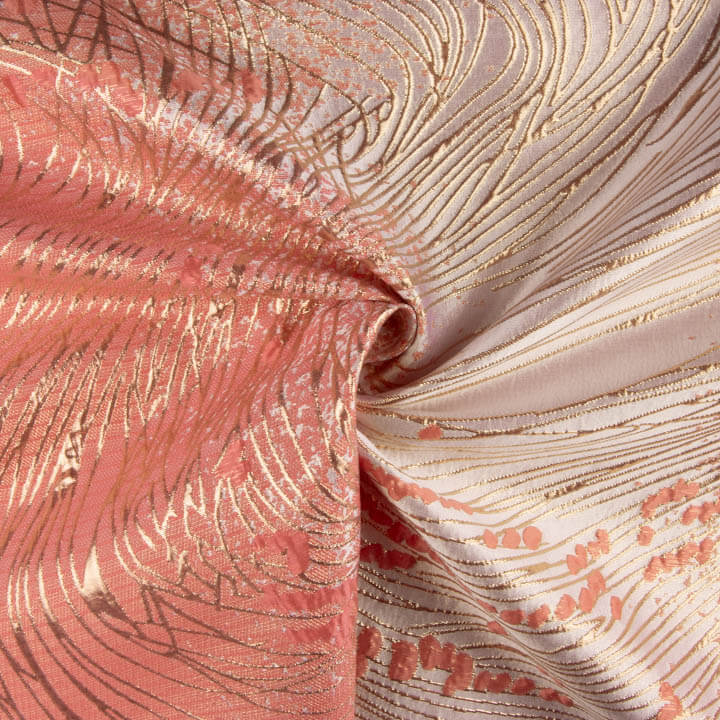 Coral and Pink Vortex Jacquard - Ribes y Casals