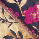 Blue, Fuchsia and Gold Magnolia Fantasy Brocade - Ribes y Casals
