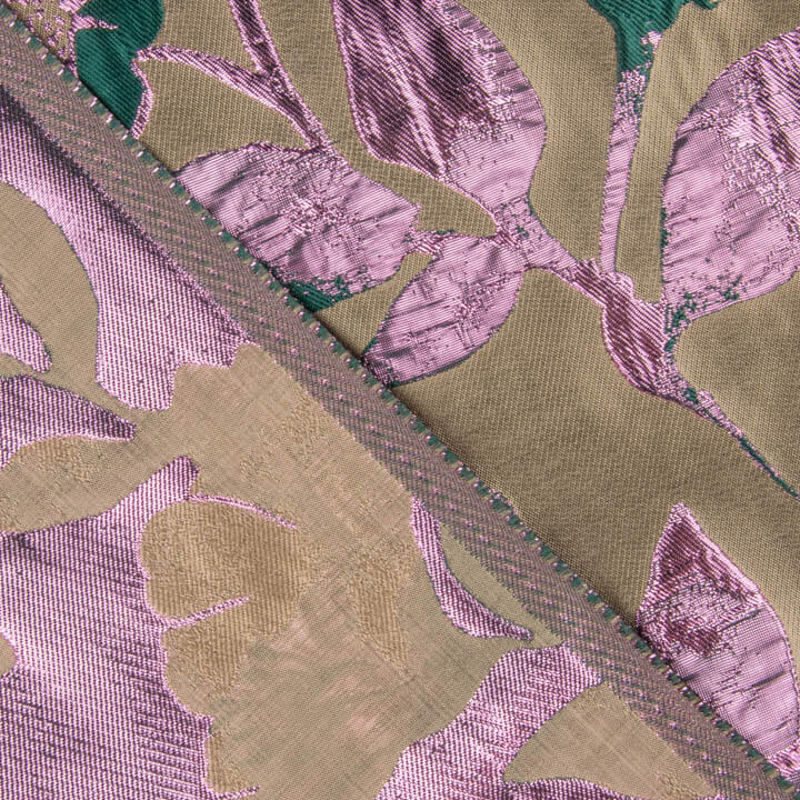 Magnolia Taupe, Green and Pink Fancy Brocade - Ribes y Casals