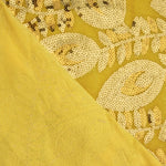 Yellow Dahlia Embroidered Velvet with Sequin Fabric - Ribes y Casals