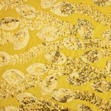 Yellow Dahlia Embroidered Velvet with Sequin Fabric - Ribes y Casals