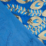 Blue Dahlia Velvet Embroidered with Sequins - Ribes y Casals