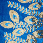 Blue Dahlia Velvet Embroidered with Sequins - Ribes y Casals