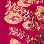 Fuchsia Dahlia Embroidered Velvet with Sequin Fabric - Ribes y Casals