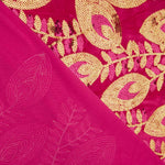 Fuchsia Dahlia Embroidered Velvet with Sequin Fabric - Ribes y Casals