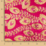 Fuchsia Dahlia Embroidered Velvet with Sequin Fabric - Ribes y Casals