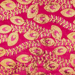 Fuchsia Dahlia Embroidered Velvet with Sequin Fabric - Ribes y Casals
