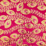 Fuchsia Dahlia Embroidered Velvet with Sequin Fabric - Ribes y Casals
