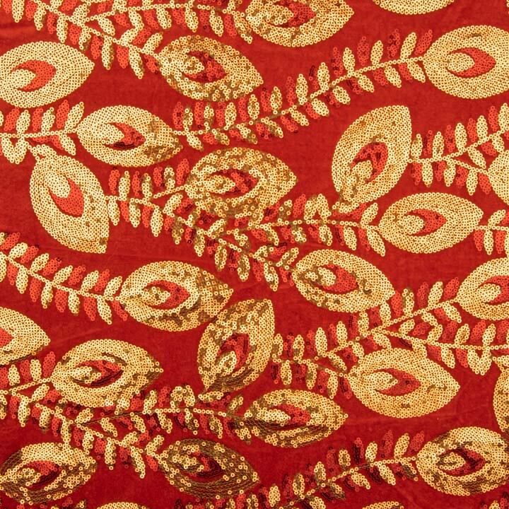 Red Dahlia Velvet Embroidered with Sequins - Ribes y Casals