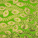 Light Green Dahlia Embroidered Velvet with Sequin Fabric - Ribes y Casals