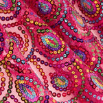 Fuchsia Fantasy Elastic Stretch Tulle with Prism Sequin Fabric - Ribes y Casals