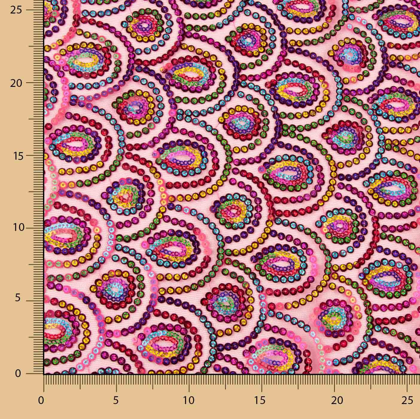 Fuchsia Fantasy Elastic Stretch Tulle with Prism Sequin Fabric - Ribes y Casals
