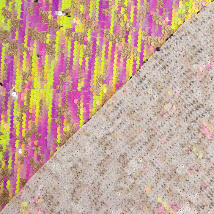 Fuchsia Aurora Iridescent Sequin Tulle - Ribes y Casals