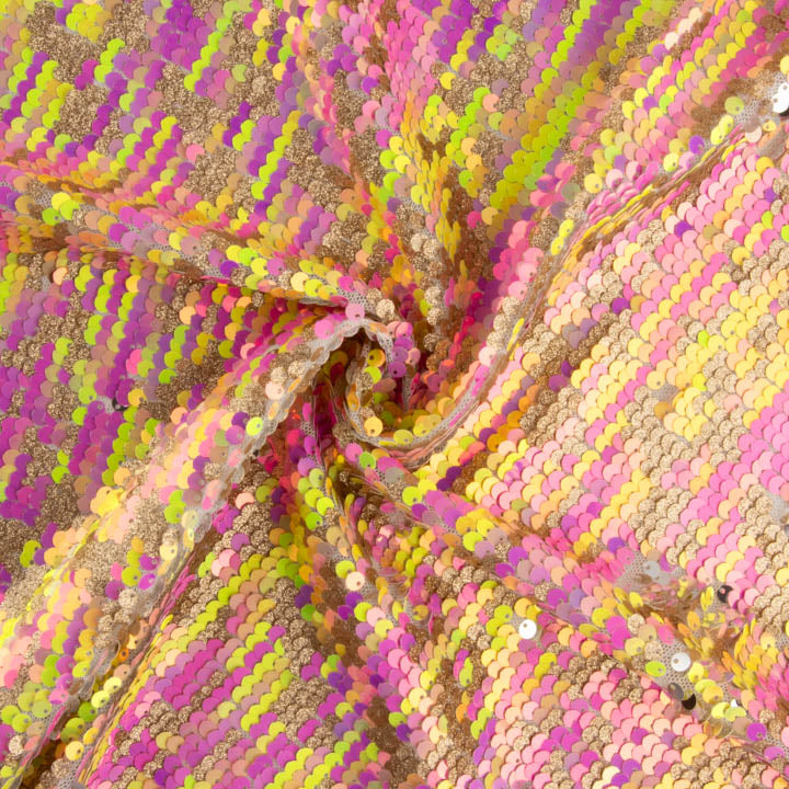 Fuchsia Aurora Iridescent Sequin Tulle - Ribes y Casals