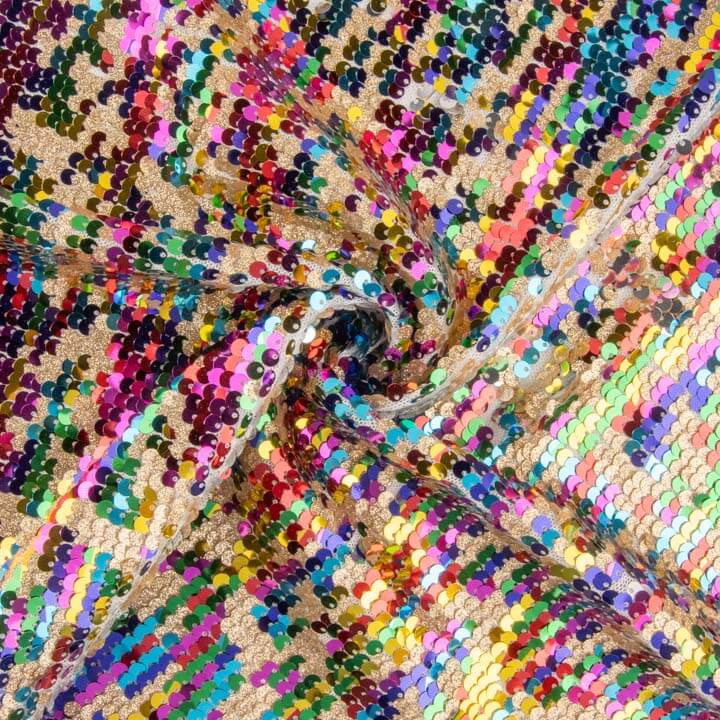 Multicoloured Aurora Iridescent Sequin Tulle - Ribes y Casals