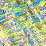 Tulle Fantasy with Green Aurora Iridescent Sequin Fabric - Ribes y Casals