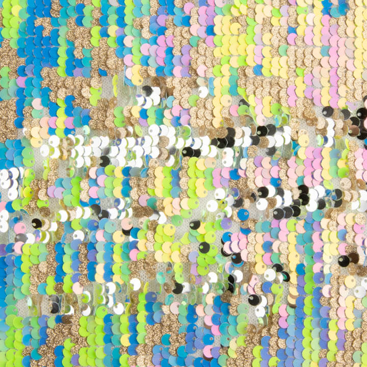 Tulle Fantasy with Green Aurora Iridescent Sequin Fabric - Ribes y Casals