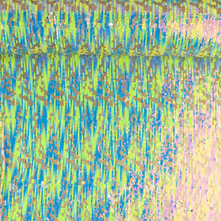 Tulle Fantasy with Green Aurora Iridescent Sequin Fabric - Ribes y Casals
