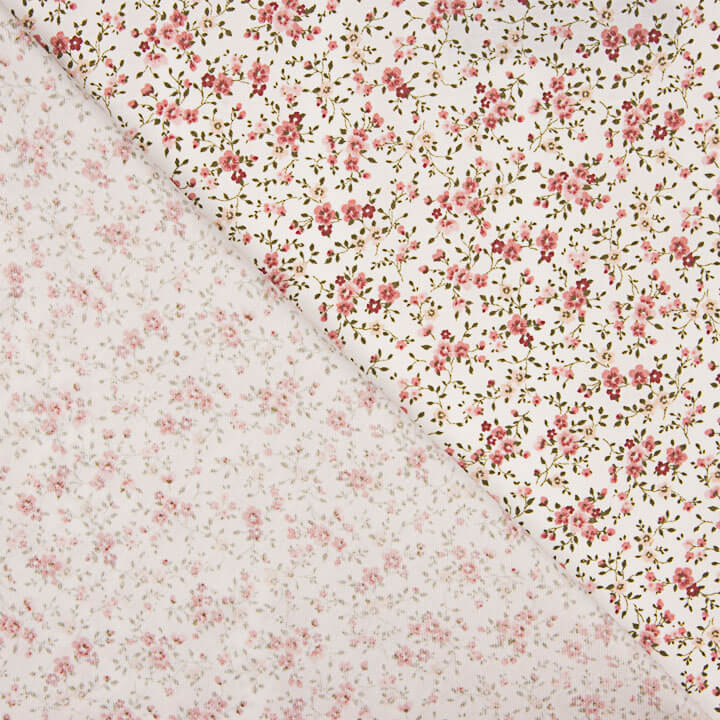 Red and Maroon Printed Floral Viyela - Ribes y Casals