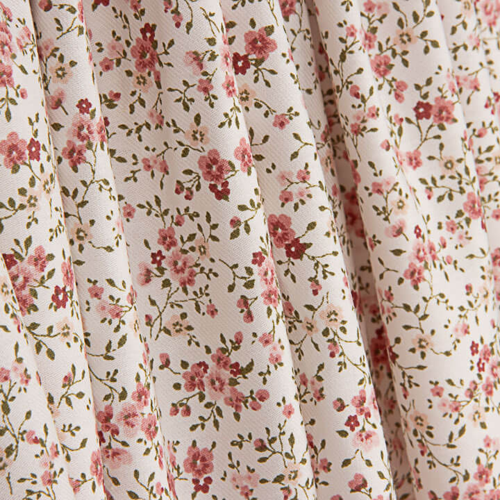 Red and Maroon Printed Floral Viyela - Ribes y Casals