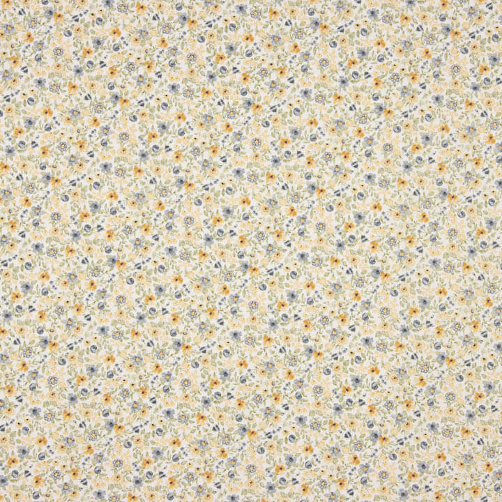 Blue and Mustard Printed Floral Viyela - Ribes y Casals