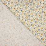 Blue and Mustard Printed Floral Viyela - Ribes y Casals