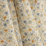 Blue and Mustard Printed Floral Viyela - Ribes y Casals