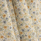 Blue and Mustard Printed Floral Viyela - Ribes y Casals