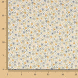 Blue and Mustard Printed Floral Viyela - Ribes y Casals