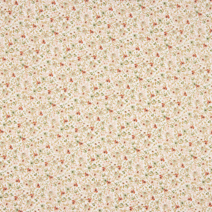 Coral and Green Printed Viyela - Ribes y Casals