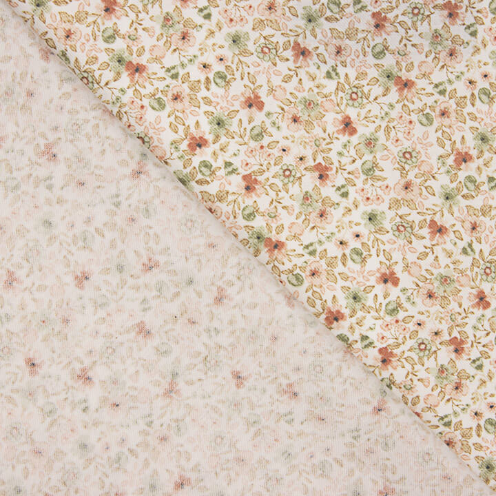 Coral and Green Printed Viyela - Ribes y Casals