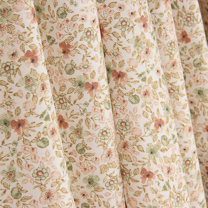Coral and Green Printed Viyela - Ribes y Casals