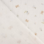 Dotted Swiss Muslin with Little Bears and Floral Designs - Ribes y Casals